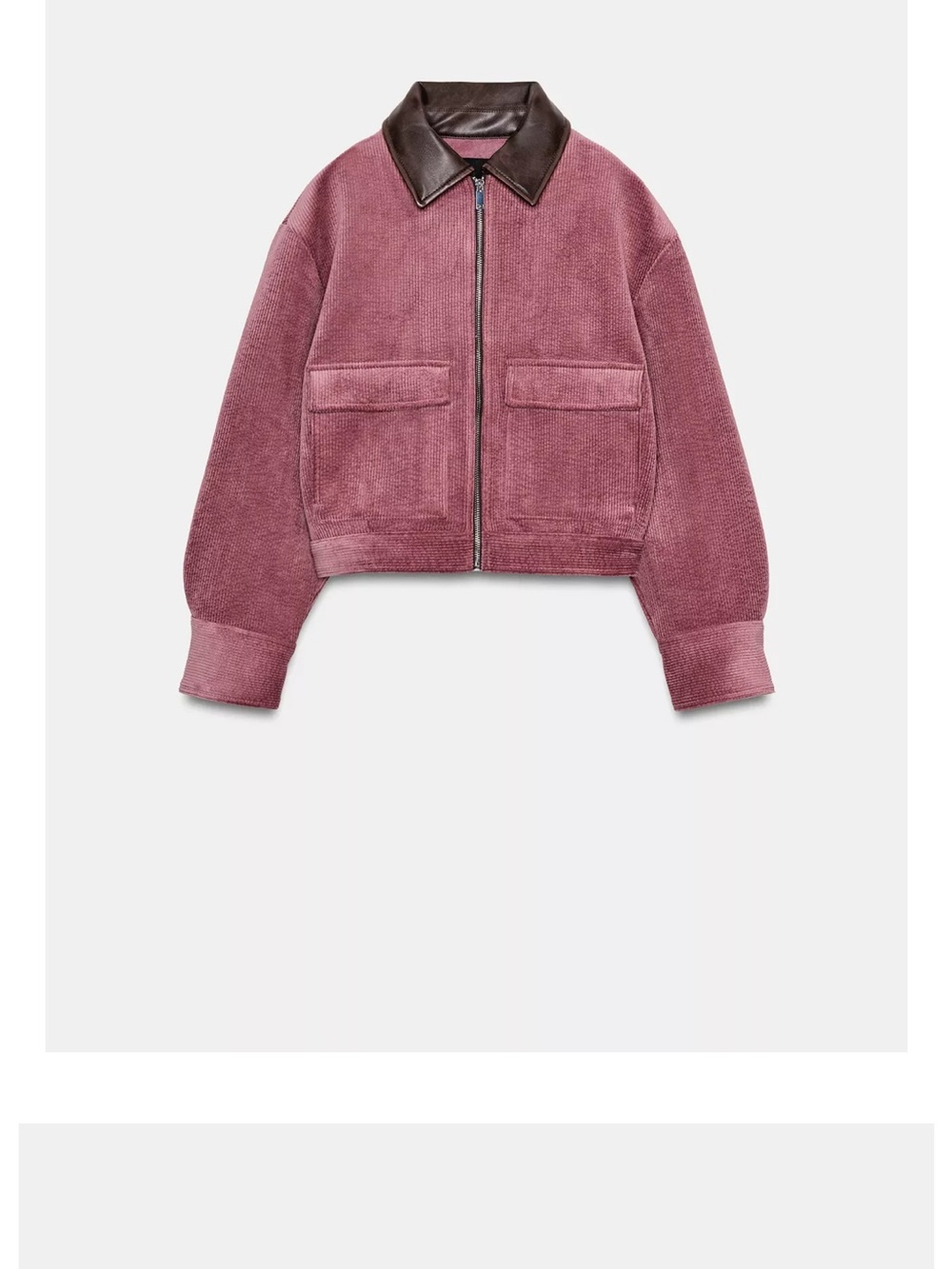 ZARA CORDUROY JACKET WITH FAUX LEATHER COLLAR